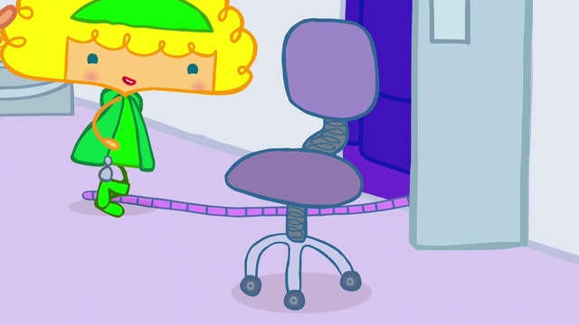 Video Reference: Facial expression, Cartoon, Purple, Organism, Sharing, Gesture, Pink, Finger, Line, Tree