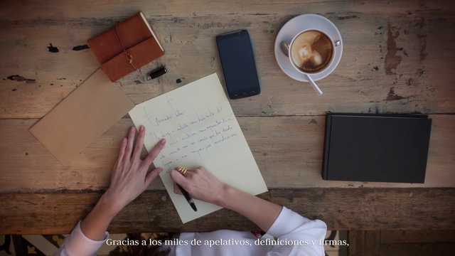 Video Reference: Hand, Tableware, Handwriting, Gesture, Finger, Office supplies, Font, Nail, Wood, Cup