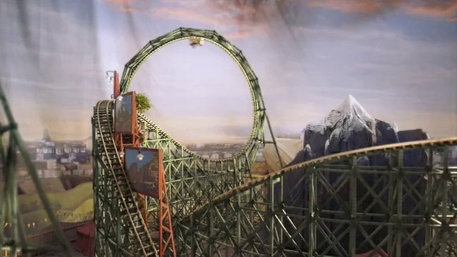 Video Reference: Cloud, Sky, Outdoor recreation, Roller coaster, Amusement ride, Leisure, Recreation, Fun, Event, Pole