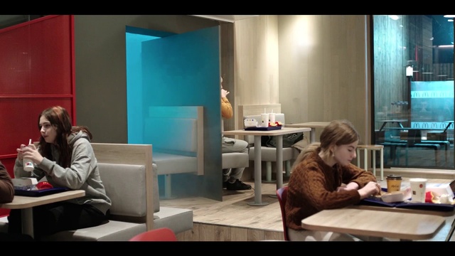 Video Reference: Table, Furniture, Lighting, Building, Comfort, Interior design, Eyewear, Desk, Electronic device, Technology