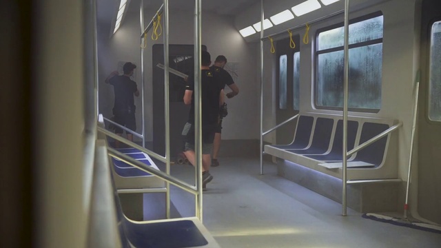 Video Reference: Fixture, Building, Glass, Window, Flooring, Stairs, Public transport, Symmetry, Aluminium, Metal