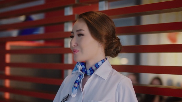 Video Reference: Lip, Chin, Hairstyle, Facial expression, Dress shirt, Human, Street fashion, Sleeve, Collar, Smile