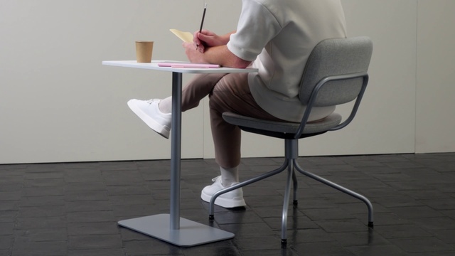 Video Reference: Furniture, Chair, Table, Flooring, Floor, Office chair, Comfort, Wood, Human leg, Bar stool