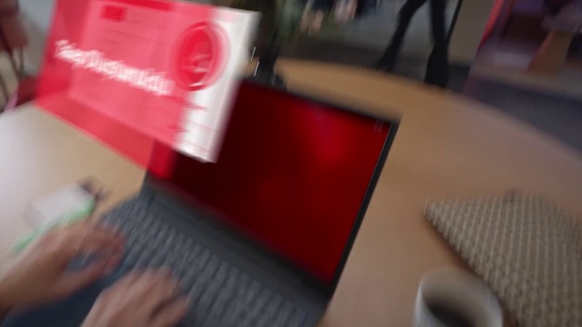 Video Reference: Font, Computer, Personal computer, Laptop, Room, Flooring, Design, Magenta, Chair, Carmine