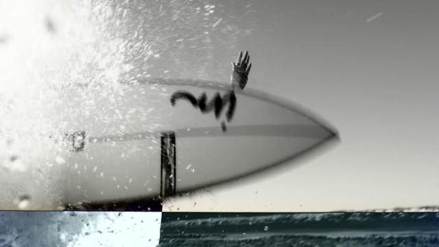 Video Reference: Water, Grey, Style, Surfing Equipment, Black-and-white, Flash photography, Surfboard, Liquid, Wood, Wing