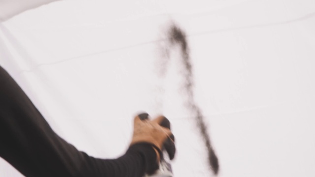 Video Reference: Wood, Gesture, Tints and shades, Twig, Glove, Fur, Monochrome photography, Wing, Shadow, Winter