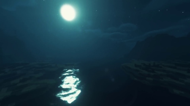 Video Reference: Water, Atmosphere, Sky, Azure, Moon, Astronomical object, Midnight, Electric blue, Calm, Space