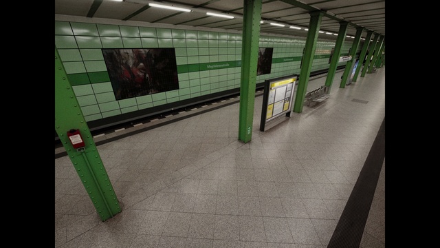 Video Reference: Building, Transport hub, Flooring, Metro station, Public transport, Railway, City, Glass, Rolling stock, Subway