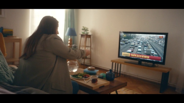 Video Reference: Table, Furniture, Television, Tableware, Dress, Interior design, Output device, Flash photography, Television set, Entertainment center