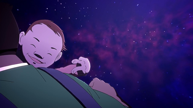 Video Reference: World, Purple, Smile, Cartoon, Gesture, Sky, Art, Violet, Astronomical object, Cg artwork