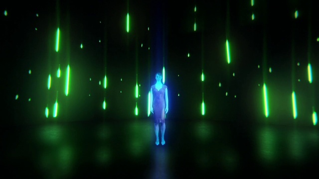 Video Reference: Entertainment, Visual effect lighting, Performing arts, Event, Electric blue, Neon, Midnight, Darkness, Room, Night