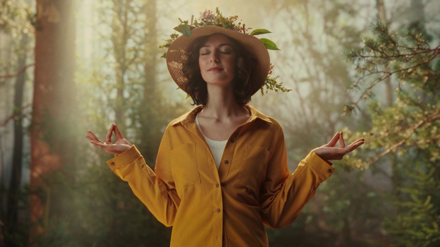 Video Reference: People in nature, Flash photography, Sleeve, Happy, Gesture, Sunlight, Wood, Fawn, Tree, Grass