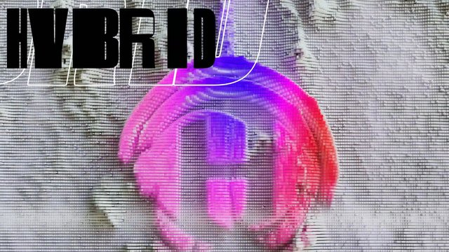 Video Reference: glitch art, digital graphic, pixelated, abstract, neon, pink, purple, text, hybrid, circle, wall, texture, futuristic, motion effect