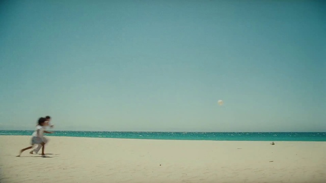 Video Reference: Water, Sky, Cloud, Blue, Azure, People on beach, Beach, Coastal and oceanic landforms, Happy, People in nature