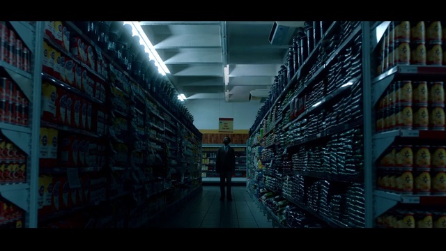 Video Reference: Shelf, Retail, Symmetry, Flooring, Electric blue, Rectangle, Commercial building, Building, Metal, Shelving