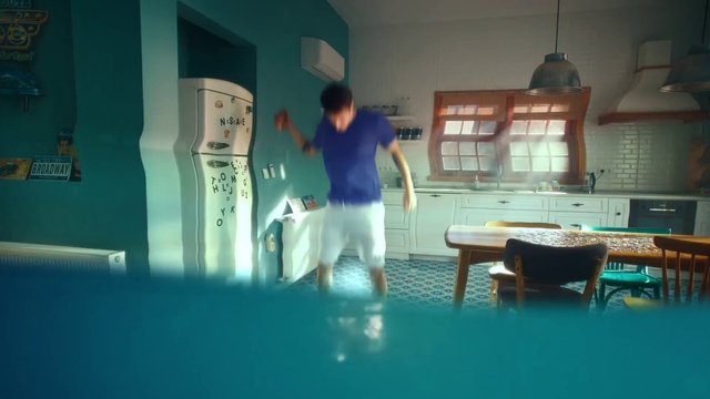 Video Reference: Azure, Building, Standing, Table, Window, Recreation, Indoor games and sports, Leisure, House, Fun