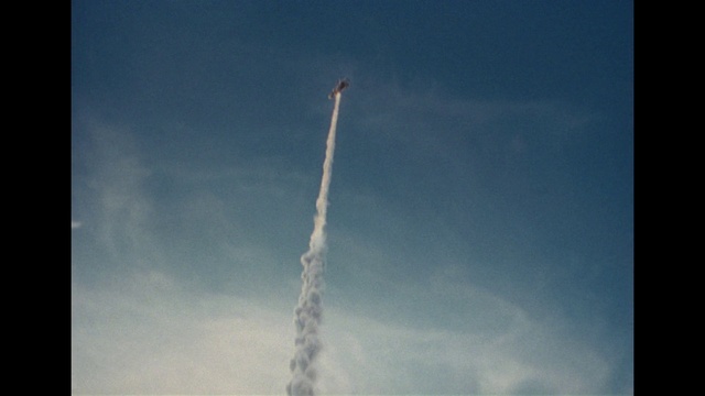 Video Reference: Sky, Cloud, Aircraft, Rocket, Rectangle, Vehicle, Tints and shades, Smoke, Pollution, Event