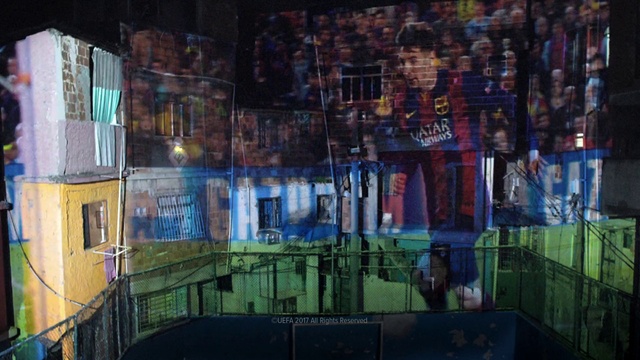 Video Reference: World, Water, Window, Art, City, Facade, Font, Urban area, Electric blue, Urban design