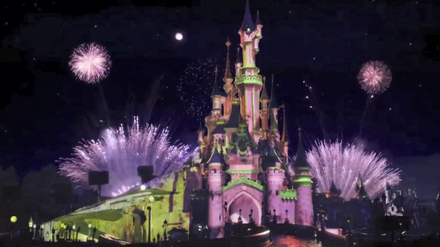 Video Reference: Building, Light, Fireworks, World, Purple, Sky, Entertainment, Recreation, Midnight, Landmark