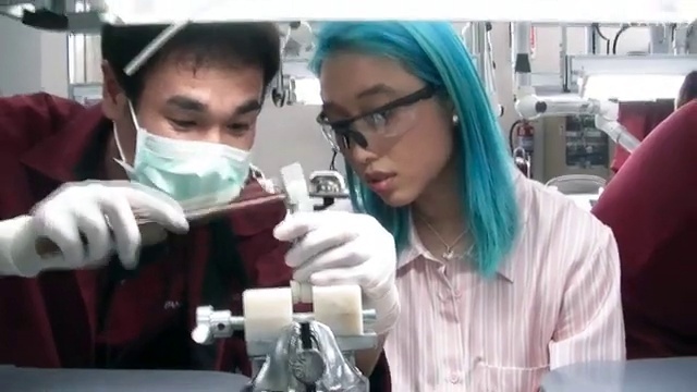 Video Reference: Glasses, Hairstyle, Eyebrow, Vision care, Mouth, Eyelash, Organ, Eyewear, Research, Chemical engineer