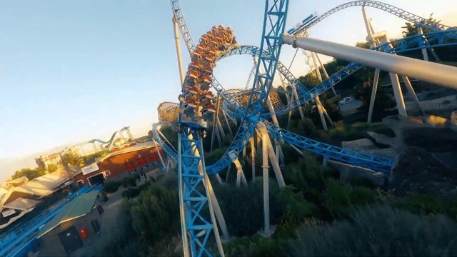 Video Reference: Sky, Outdoor recreation, Leisure, Roller coaster, Recreation, Fun, Pole, City, Amusement ride, Plant