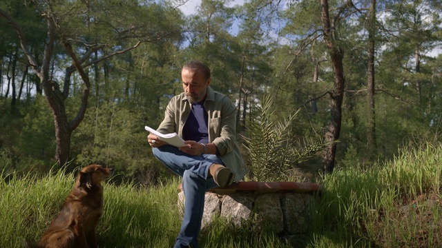 Video Reference: Plant, Dog, Carnivore, People in nature, Tree, Fawn, Dog breed, Companion dog, Grass, Happy