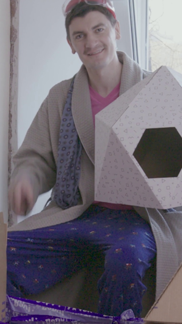 Video Reference: Smile, Textile, Sleeve, Purple, Art, Linens, Paper, Pattern, Room, Paper product