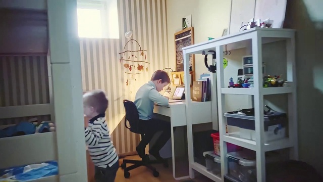 Video Reference: Property, Table, Desk, Shelf, Chair, Window, Bookcase, Interior design, Shelving, Writing desk