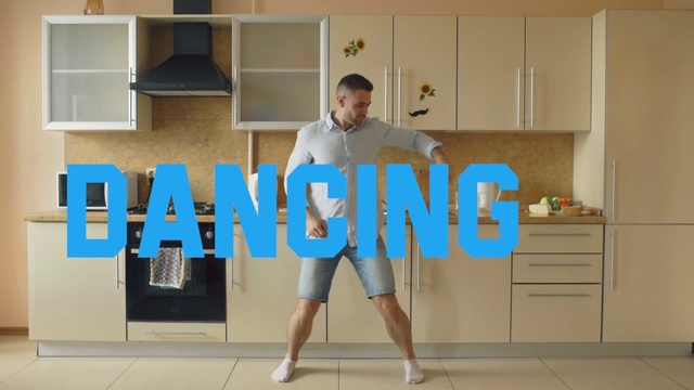 Video Reference: Cabinetry, Sleeve, Standing, Waist, Interior design, Font, Knee, Wall, Flooring, Eyewear