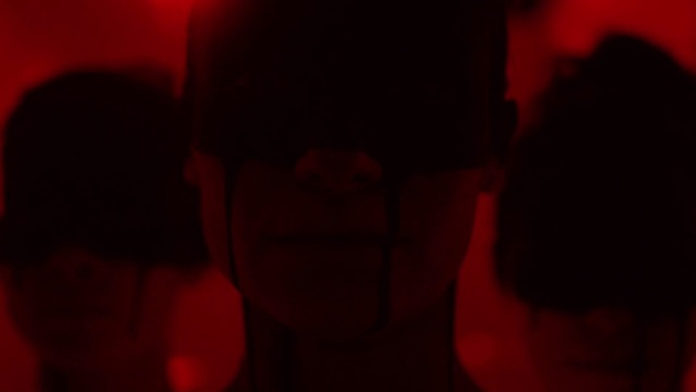 Video Reference: Gesture, Magenta, Tints and shades, Electric blue, Darkness, Event, Carmine, Petal, Pattern, Room