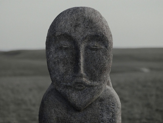 Video Reference: Head, Eye, Human body, Statue, Sculpture, Grey, Artifact, Art, Classical sculpture, Grass