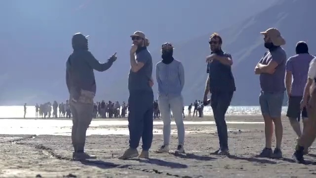 Video Reference: Sky, People on beach, People in nature, Beach, Gesture, Travel, Horizon, Fun, Recreation, Leisure