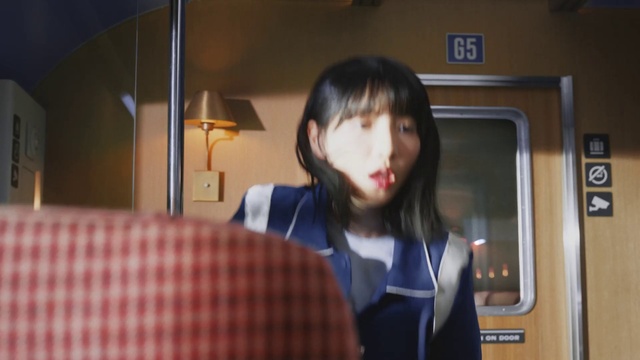 Video Reference: School uniform, Tartan, Sleeve, Lamp, Plaid, Black hair, Fun, T-shirt, Long hair, Bangs