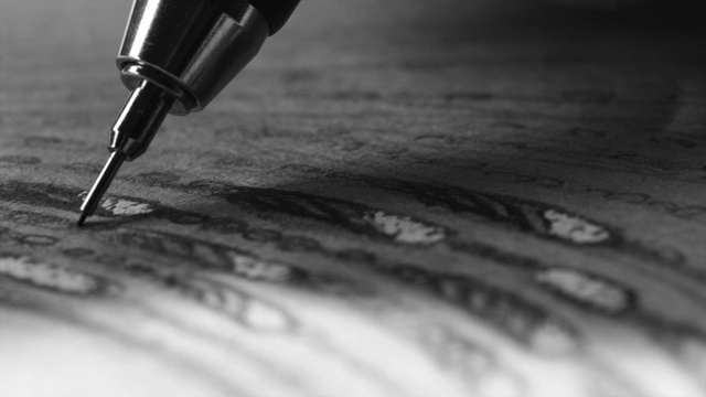 Video Reference: Black, Writing implement, Office supplies, Pen, Black-and-white, Style, Office instrument, Writing instrument accessory, Font, Tints and shades