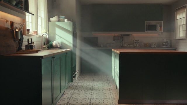 Video Reference: Cabinetry, Countertop, Property, Kitchen stove, Lighting, Interior design, Kitchen, Tap, Wood, Flooring