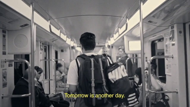 Video Reference: Train, Window, Vehicle, Rolling stock, Standing, Mode of transport, Black-and-white, Line, Air travel, Public transport