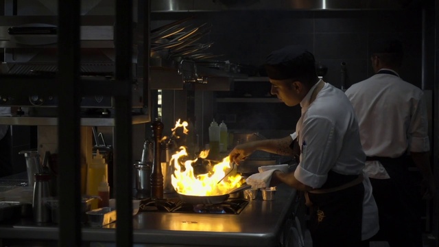 Video Reference: Kitchen, Cuisine, Cooking, Chief cook, Chef, Gas, Dish, Service, Cook, Flame