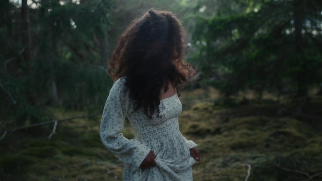 Video Reference: Plant, Flash photography, People in nature, Happy, Dress, Tree, Fawn, Black hair, Grass, Long hair