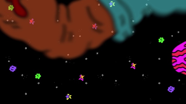 Video Reference: Astronomical object, Font, Science, Space, Sky, Magenta, Pattern, Darkness, Electric blue, Art