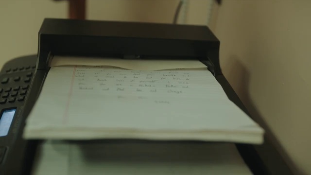 Video Reference: Rectangle, Office equipment, Office supplies, Font, Handwriting, Wood, Paper, Room, Paper product, Document