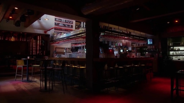 Video Reference: Drinking establishment, Barware, Chair, Building, Table, Ceiling, Drink, Tavern, Beam, Event
