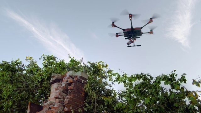 Video Reference: Sky, Cloud, Rotorcraft, Drone, Helicopter rotor, Aircraft, Aviation, Helicopter, Air travel, Tree