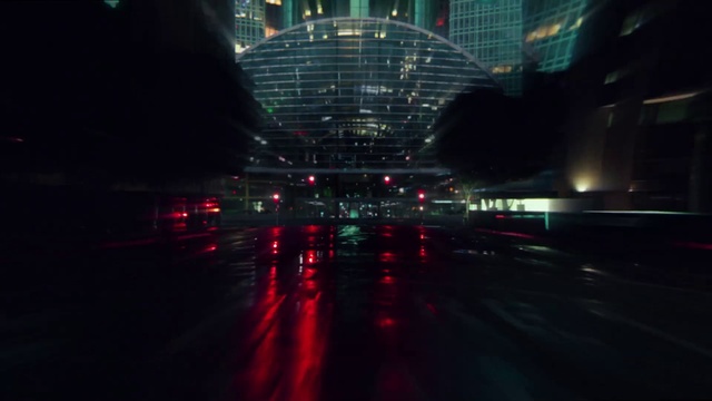 Video Reference: Water, Automotive lighting, Building, Mode of transport, Symmetry, Road, Tints and shades, City, Electricity, Midnight
