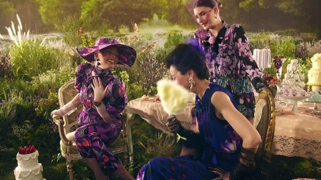 Video Reference: Clothing, Face, Plant, Photograph, Facial expression, Purple, People in nature, Botany, Leaf, Hat