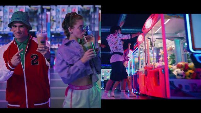 Video Reference: Purple, Entertainment, Pink, Performing arts, Red, Magenta, Music, Hat, T-shirt, Fun