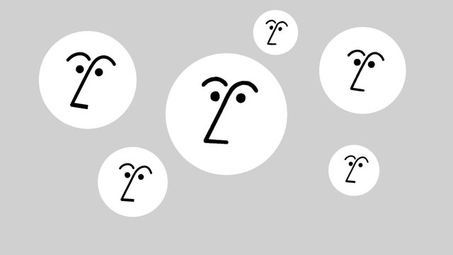 Video Reference: abstract, faces, icons, minimal, simple drawing, white circles, gray background, cartoon, illustration, pattern, group, black line art