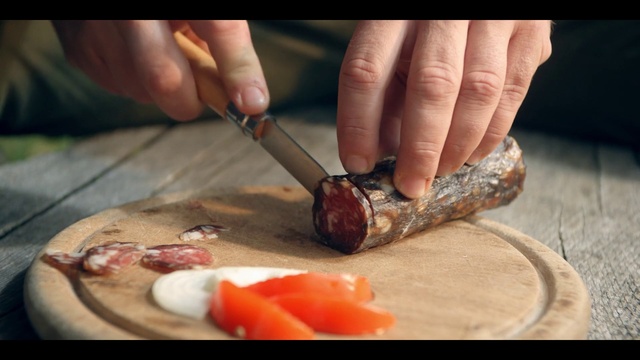 Video Reference: Hand, Tableware, Cutting board, Recipe, Wood, Ingredient, Finger, Cuisine, Dish, Nail