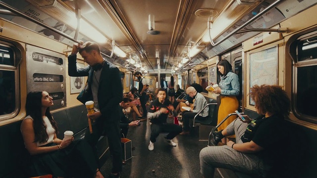 Video Reference: Jeans, Train, Arm, Fashion, Human, Chair, Passenger, Public transport, Travel, Event
