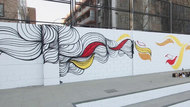 Video Reference: Art, Grey, Graffiti, Font, Facade, Tints and shades, Asphalt, Painting, Road, Sidewalk