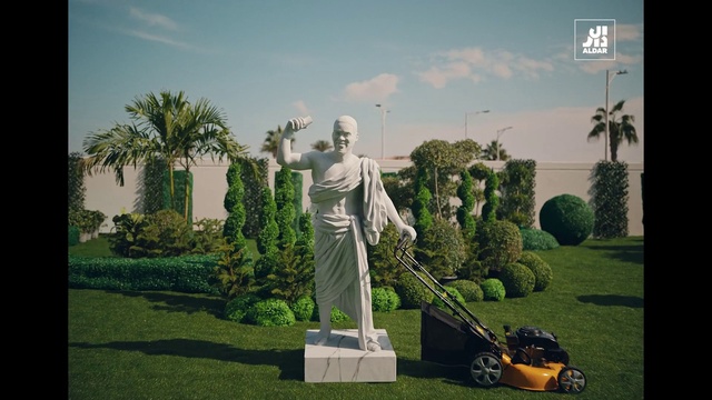 Video Reference: Plant, Sky, Botany, Tire, Tree, Sculpture, Grass, Statue, Cloud, Landscape